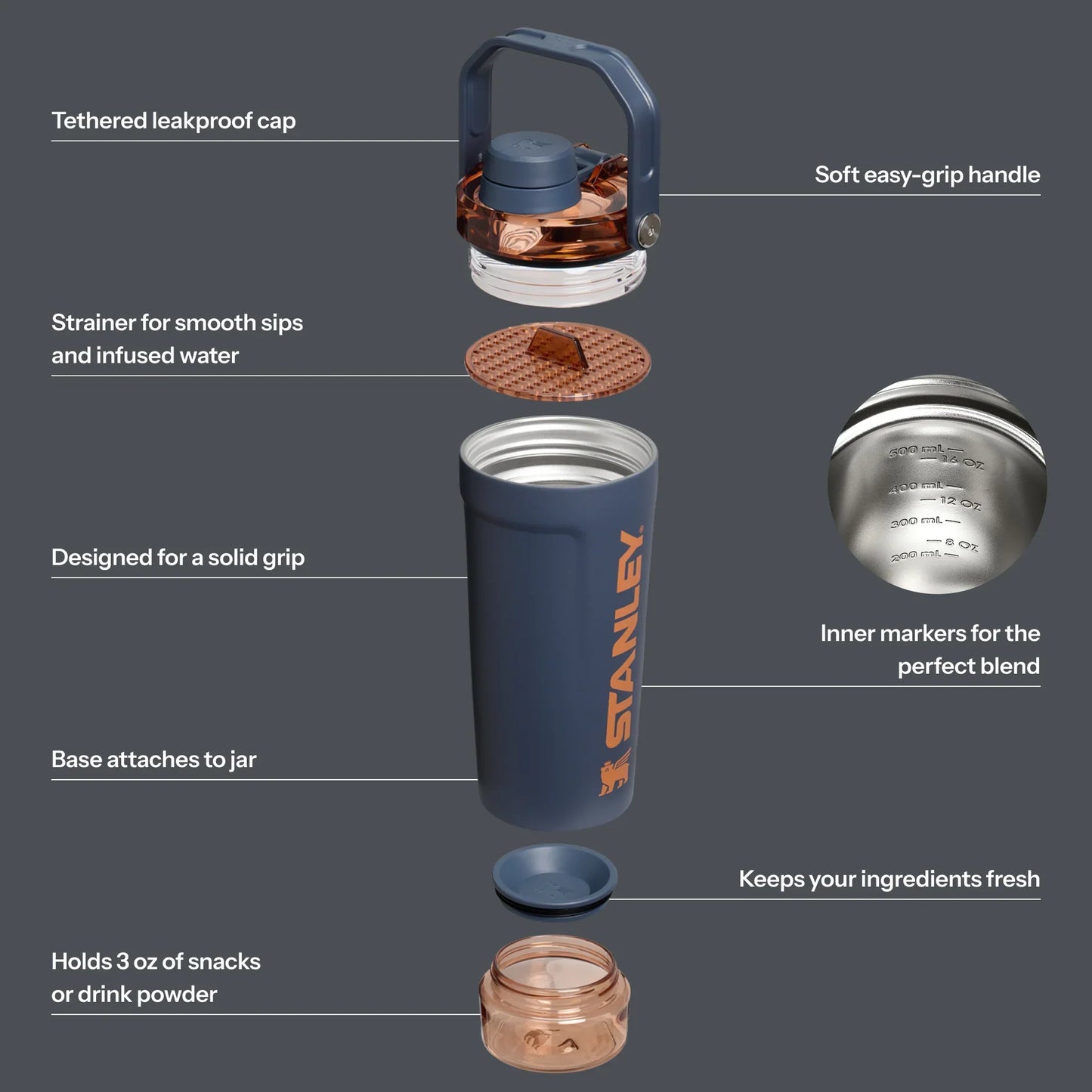 The Activate Shaker Bottle | 20 OZ Alacakaranlık